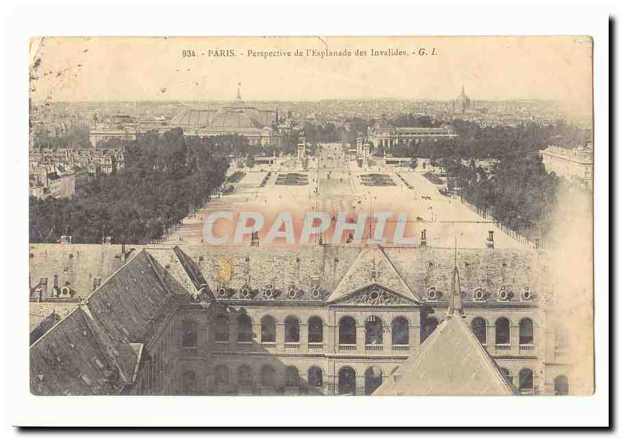 Paris (7eme) CPA Perspective de l'esplanade des Invalides