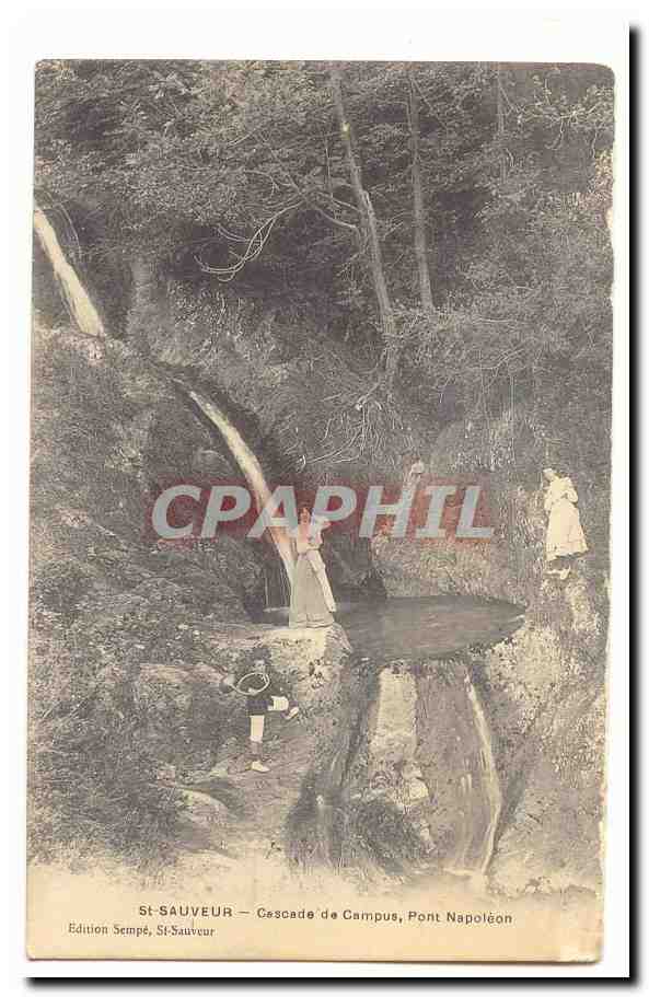 Saint Sauveur CPA Cascade de campus pont Napoleon (animee)