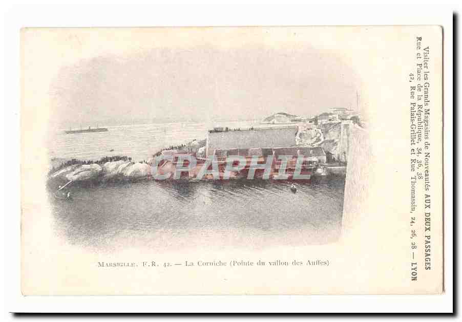 Marseille CPA La corniche (pointe du vallon des Auffes)