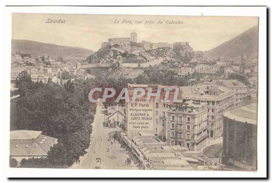 Lourdes — Le Fort, vue prise du Calvaire — V.P. Paris