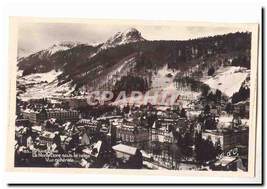 Le Mont Dore sous la neige — Alvergne — Vue générale — éditeur B d'O, n° 185