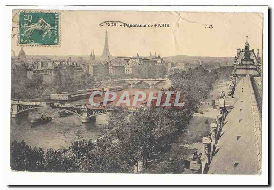 Paris (1er) CPA Panorama de Paris (Tour Eiffel Louvre)