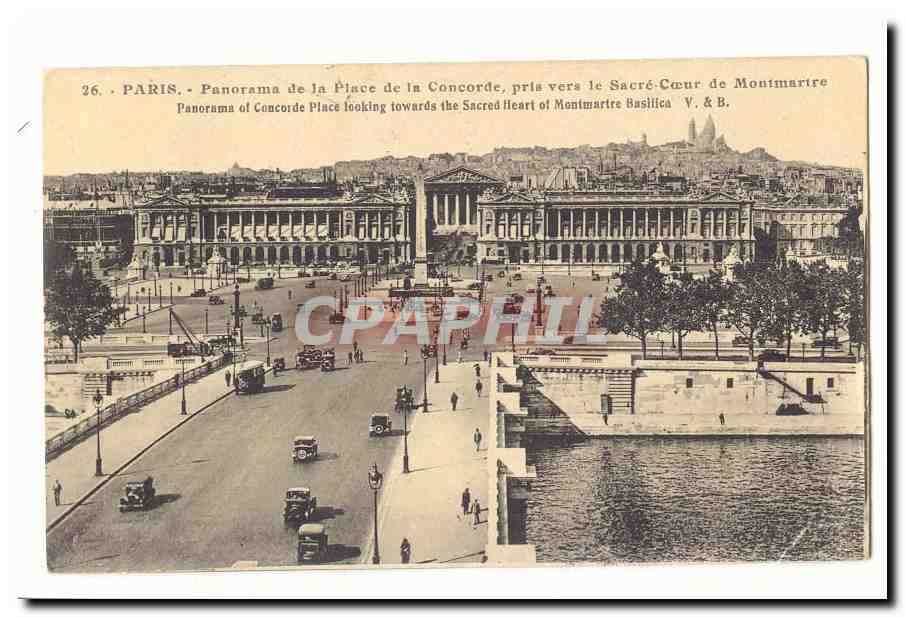 Paris (8eme) CPA panorama de la place de la Concorde pris vers le Sacre Coeur de Montmartre