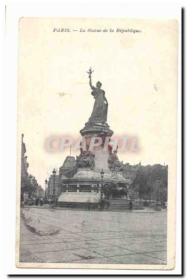 Paris (3eme) CPA Statue de la Republique (lion)
