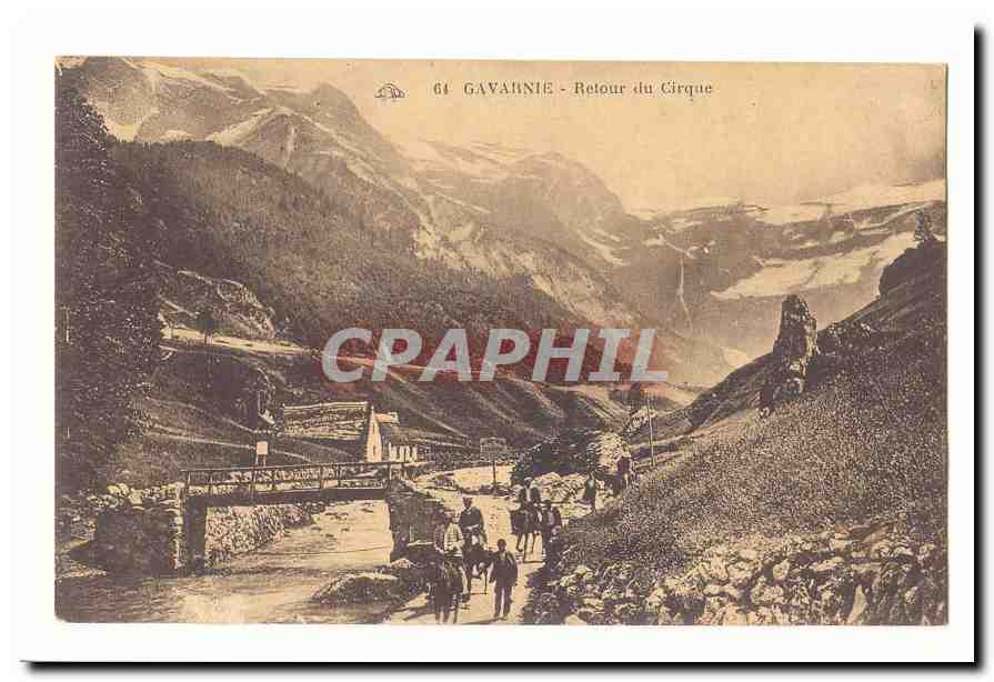 Gavarnie CPA Retour du cirque (ane donkey)