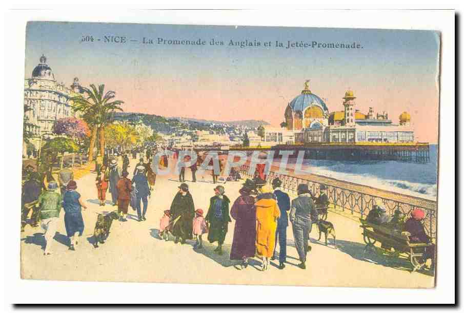 Nice CPA La promenade des anglais et la jetee promenade