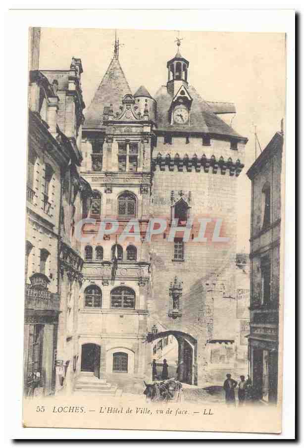 Loches CPA L'hotel de ville vu de face