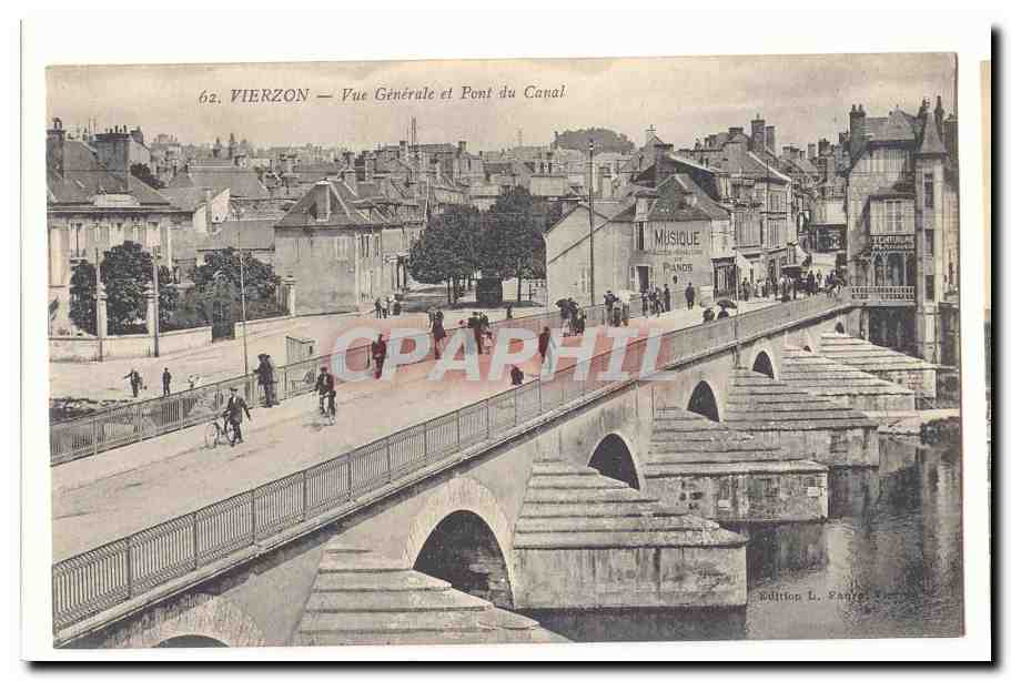 VIERZON — Vue Générale et Pont du Canal — Édition L. FANFRE