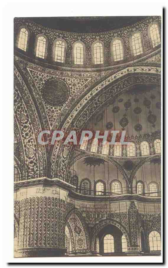 Turquie Turkey Stamboul CPA Interieur de la Mosquee Sultan Ahmed
