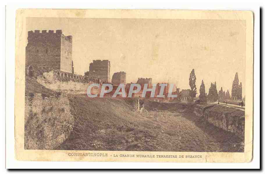 Turquie Turkey Constantinople CPA La grande muraille terrestre de Byzance