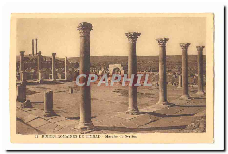 Ruines romaines de Tingad - Marché de Sertius — CPAPHIL n°14