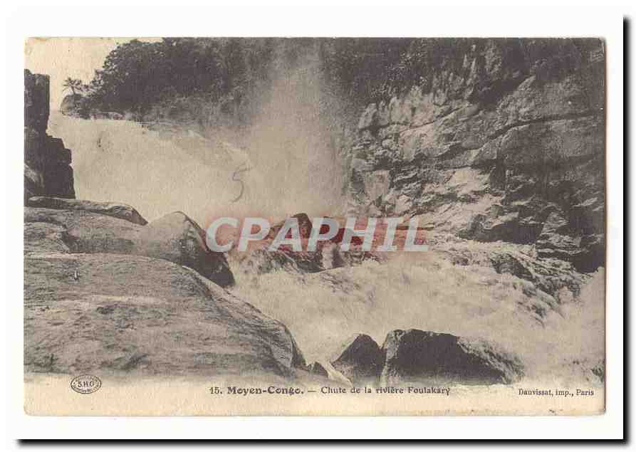 Moyen Congo CPA Chute de la riviere Foulakary