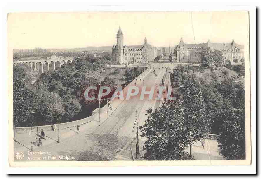 Luxembourg CPA Avenue et pont Adolphe