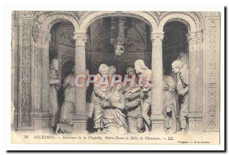Solesmes CPA Interieur de la chapelle Notre DAme la Belle la Pamoison