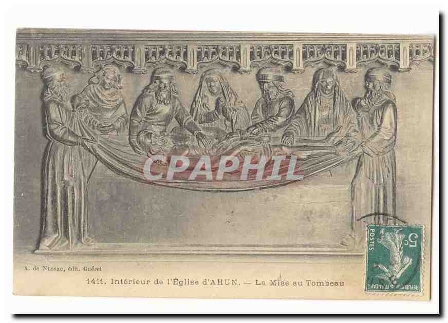Interieur de l'eglise d'Ahun CPA La mise au tombeau