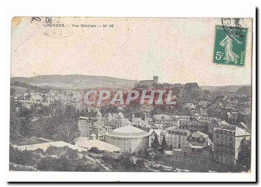 Lourdes CPA Vue generale