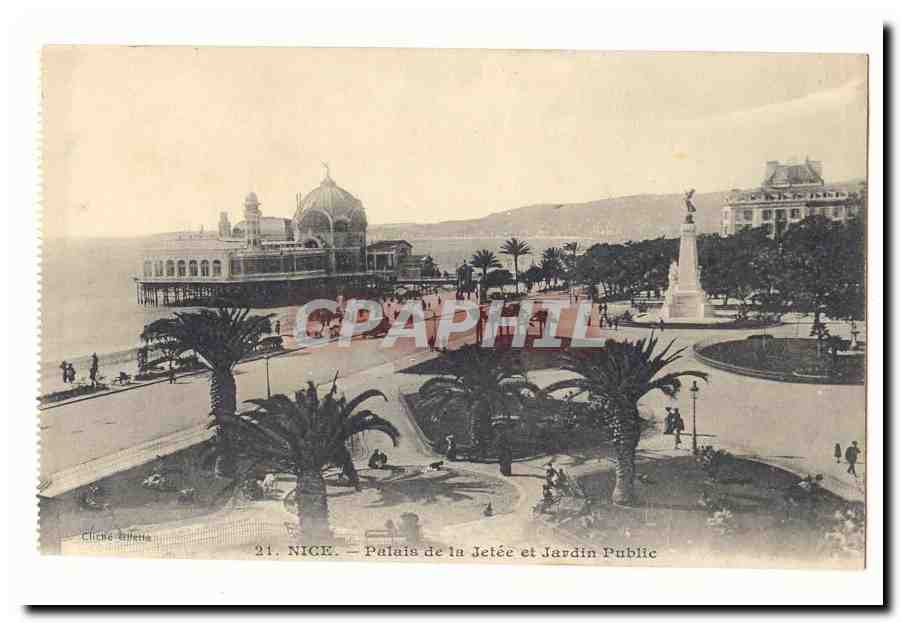 Nice CPA Palais de la jetee et jardin public