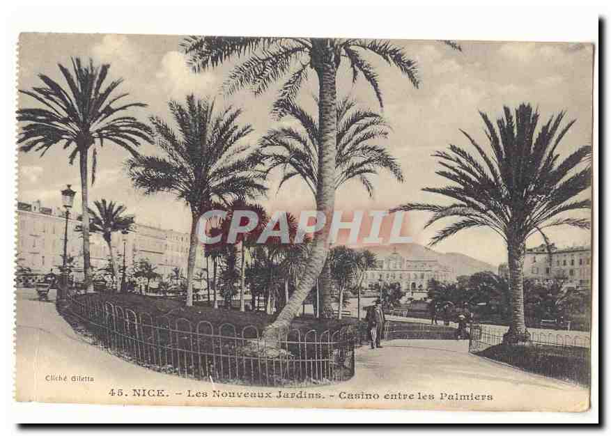 Nice CPA Les nouveaux jardins Casino entre les palmiers
