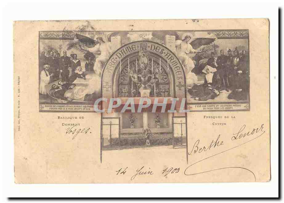 Domremy CPA Basilique Fresques de la crypte