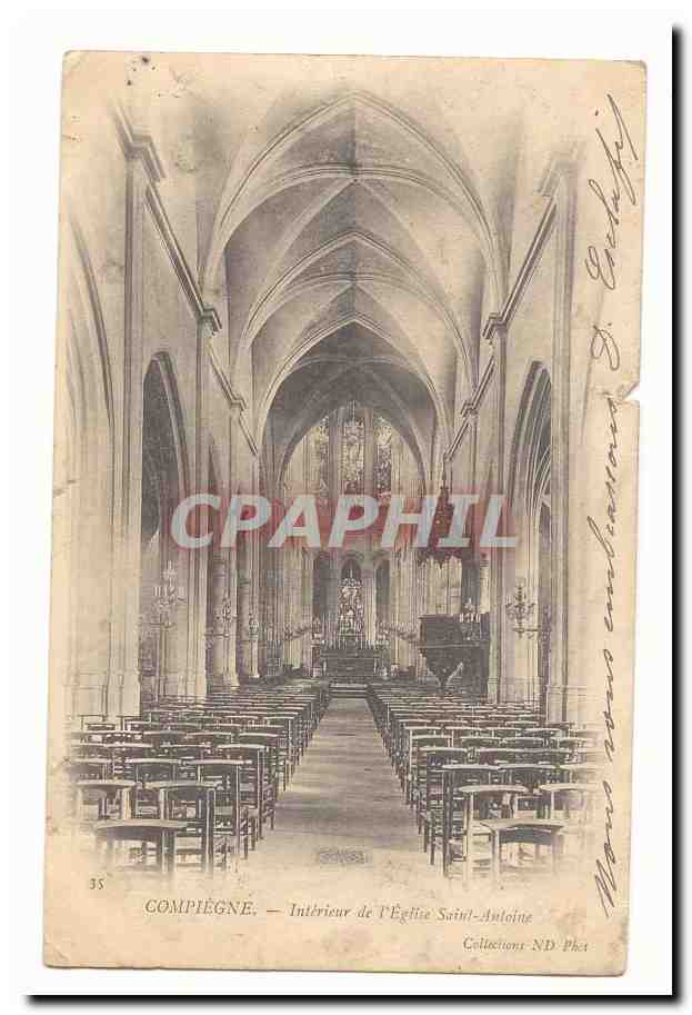 Compiegne CPA Interieur de l'eglise Saint Antoine
