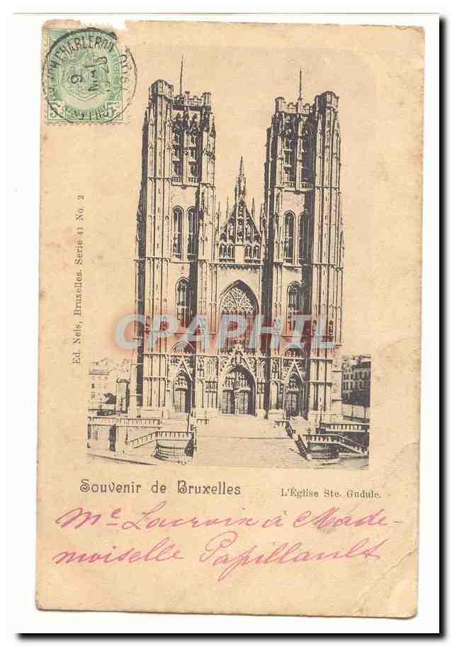 Iglesia de Santa Gudula — Bruselas — Ed. Nais, Bruselas, Serie 11, No. 3 - Anverso