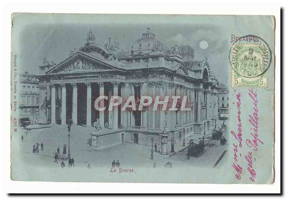 La Bourse — Bruxelles — éditeur Burghard & Co. n° 41850 M - Anverso