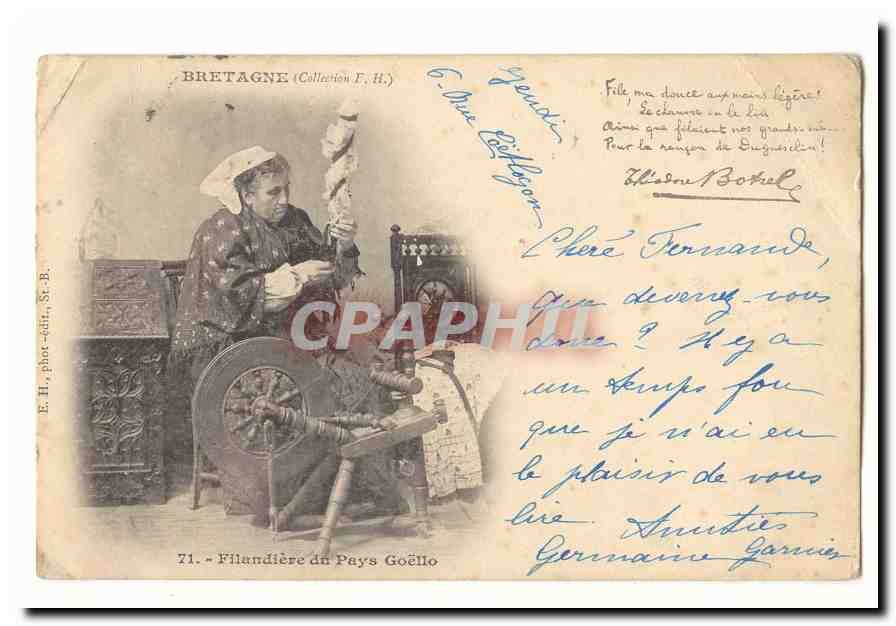 Filandieres du Pays Goello CPA Bretagne (folklore coiffe costume)