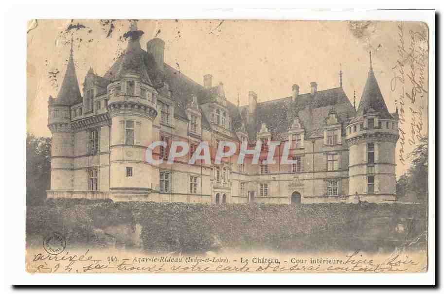 Chateau d´Azay le Rideau CPA Cour interieure