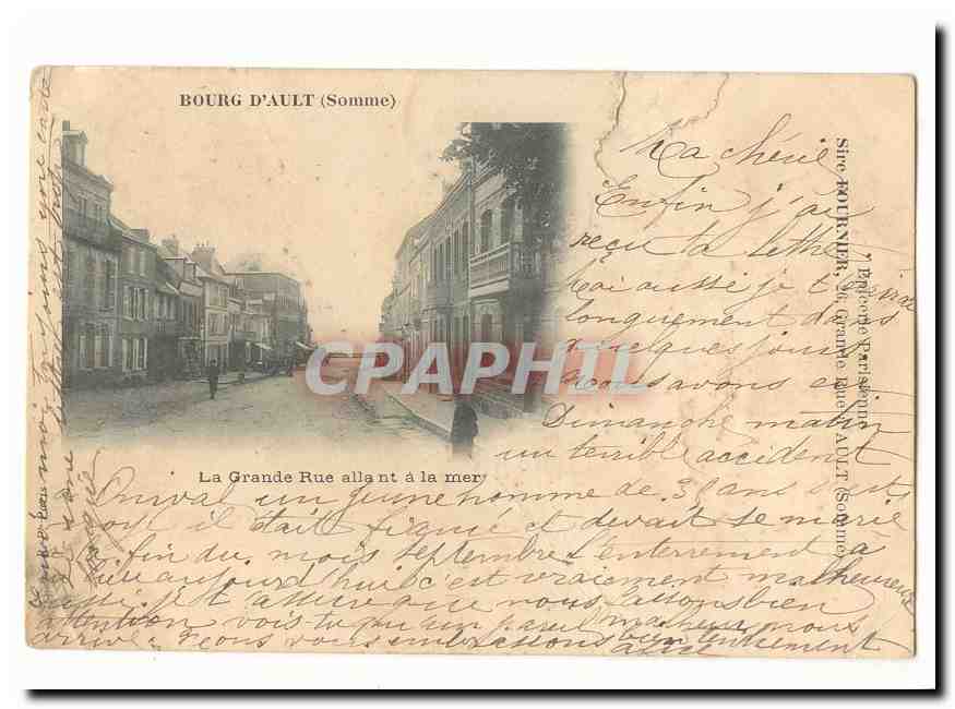 Bourg d'Ault CPA La grande rue allant a la mer