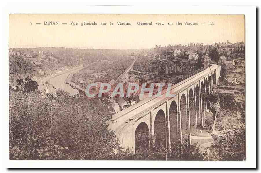 Dinan CPA Vue generale sur le Viaduc