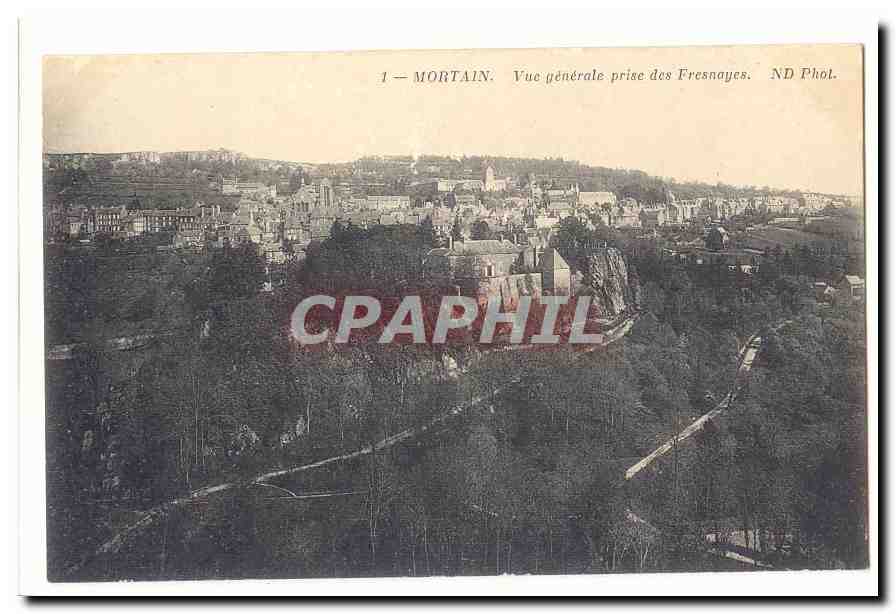 Mortain CPA Vue generale prise des Fresnayes