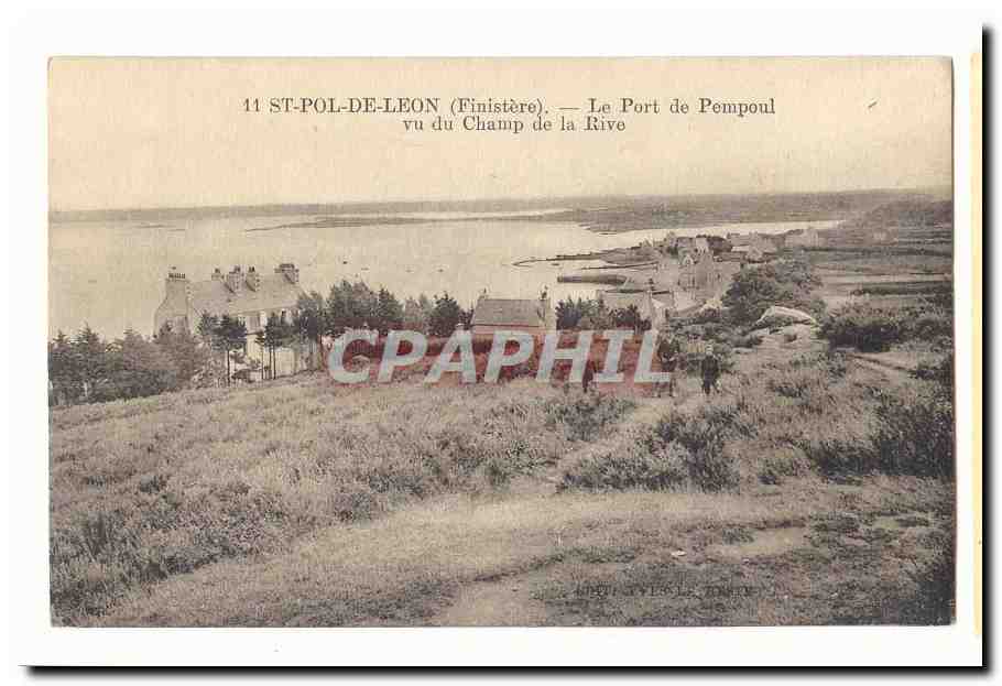 ST-POL-DE-LEON (Finistère) — Le Port de Pempoul vu du Champ de la Rive