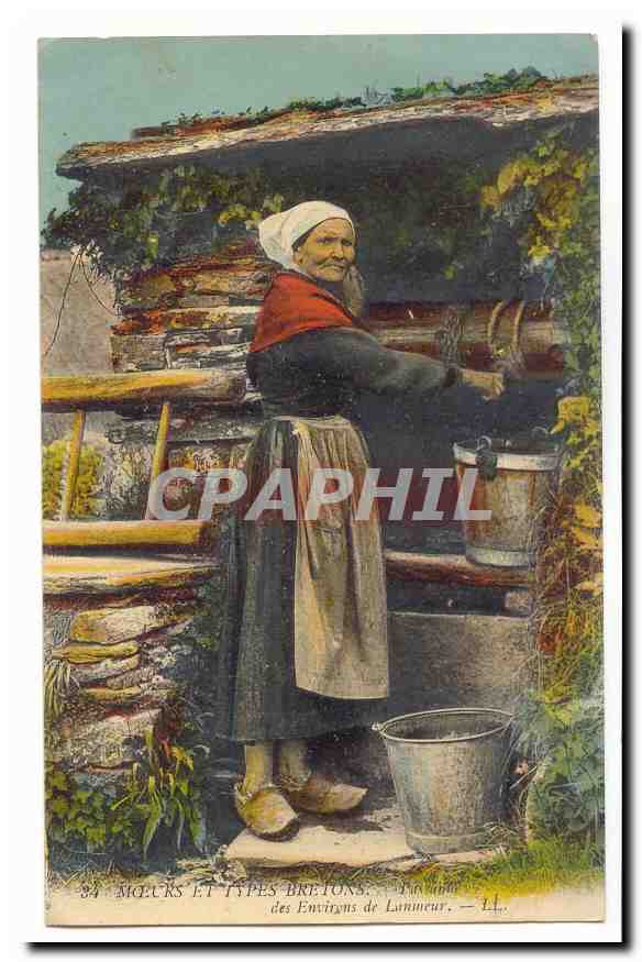 Costumbres y Tipos Bretones — Mujeres de los Alrededores de Lannemeur — L.L.