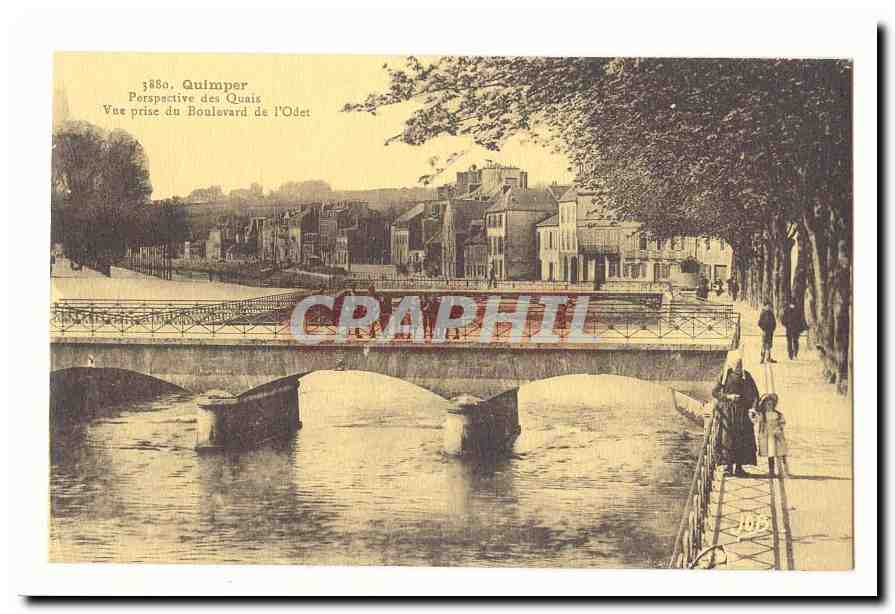 Quimper CPA Perspective des quais Vue prise du boulevard de l'odet