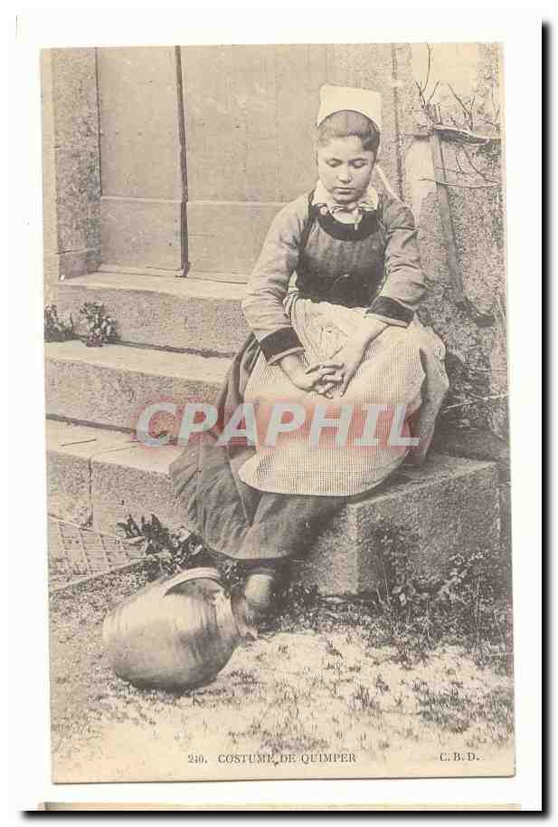 CPA Costume de Quimper (coiffe costume folklore)