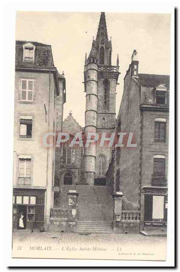 Morlaix CPA L'eglise Sainte Melaine