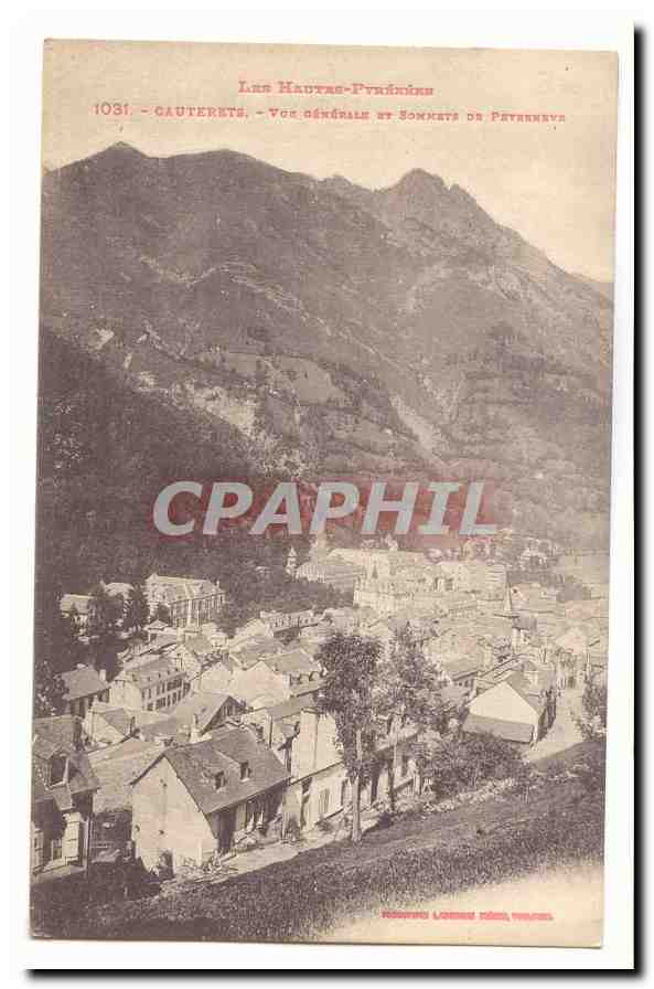 CAuterets CPA Vue generale et sommets de Peyreneve