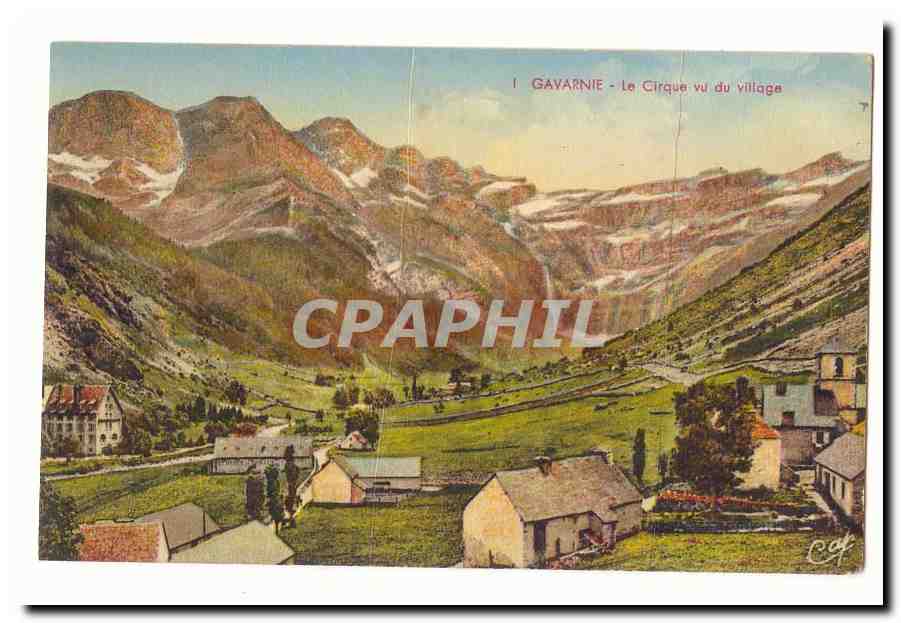 Gavarnie CPA Le cirque vu du village