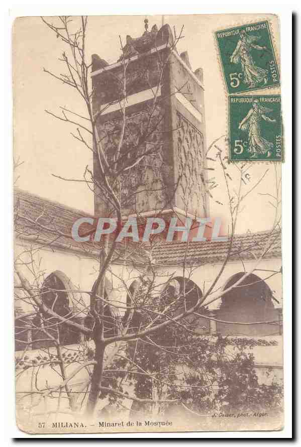 MAroc Miliana CPA Minaret de la mosquee