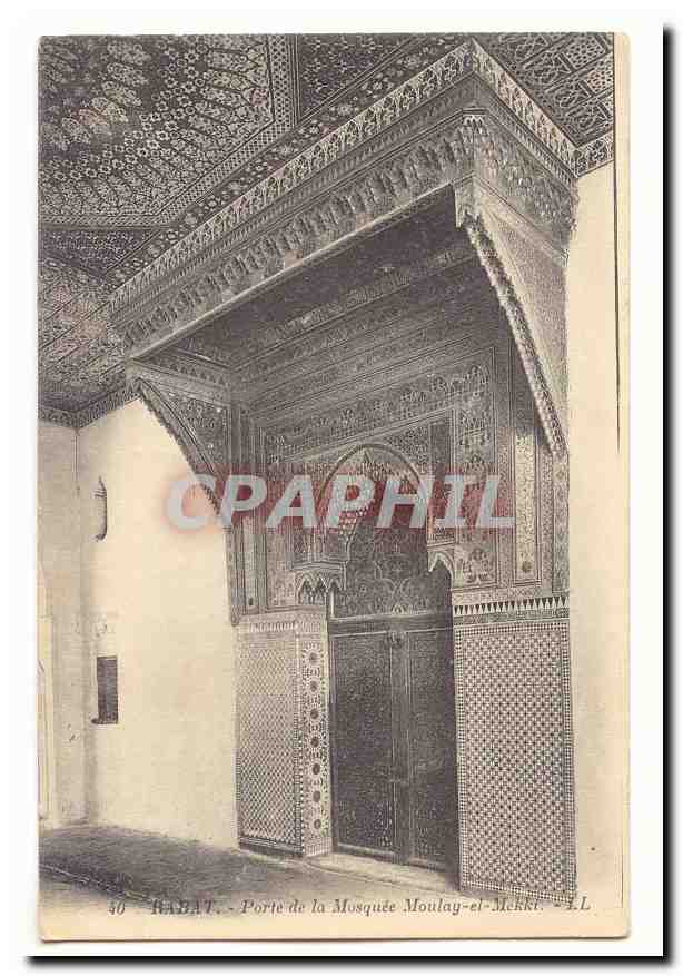 MAroc Rabat CPA Porte de la mosquee Moulay el Mekkt