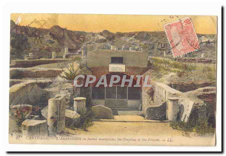 Tunisie Carthage CPA L'amphitheatre ou furent martyrises Ste Perpetue et Ste FElicite