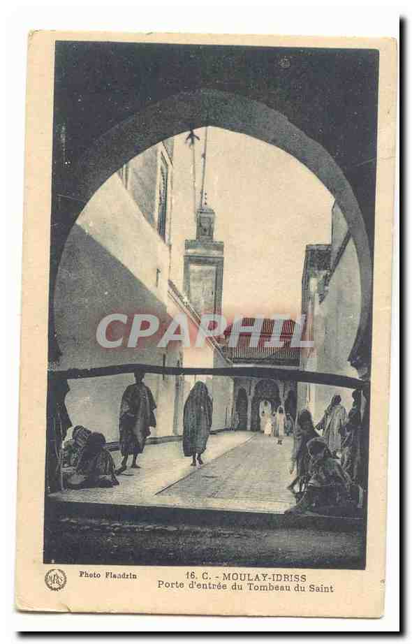 Maroc Moulay Idriss CPA Porte d'entree du tombeau du Saint