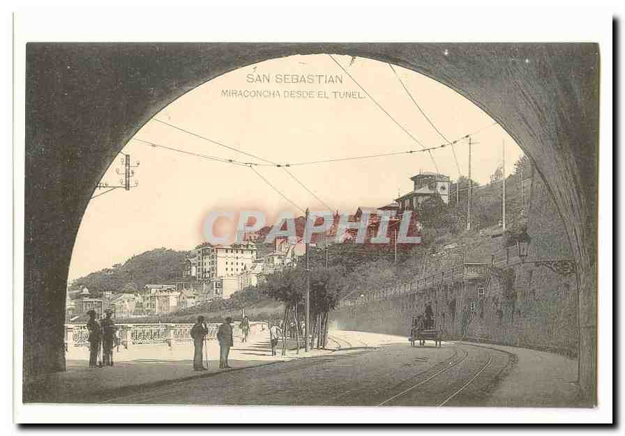 San Sebastian CPA Miraconcha Desde el Tunel