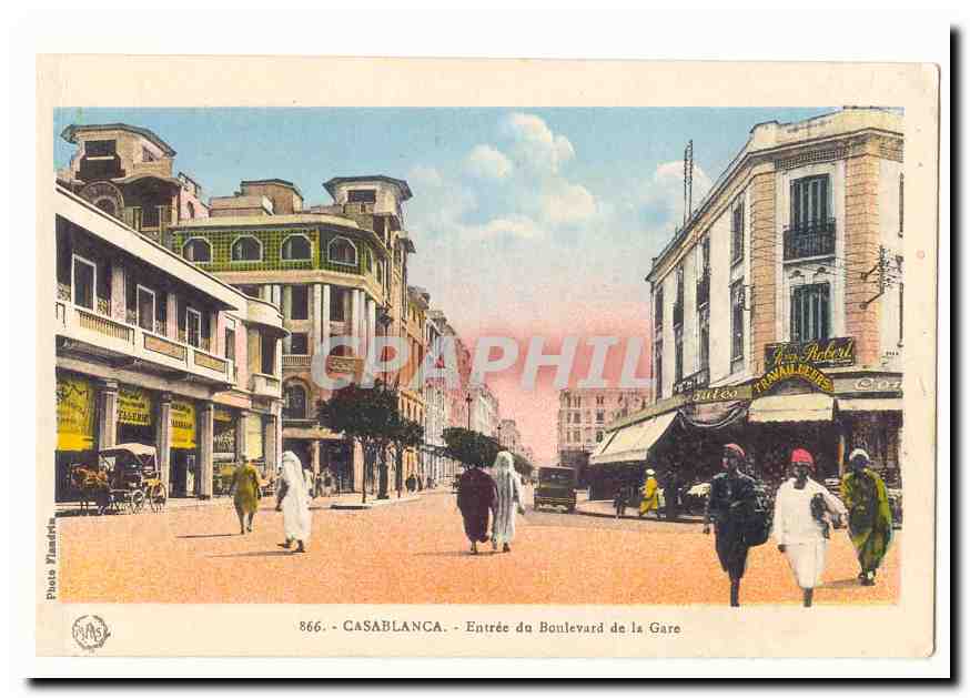 Maroc Casablanca CPA Entree du boulevard de la gare