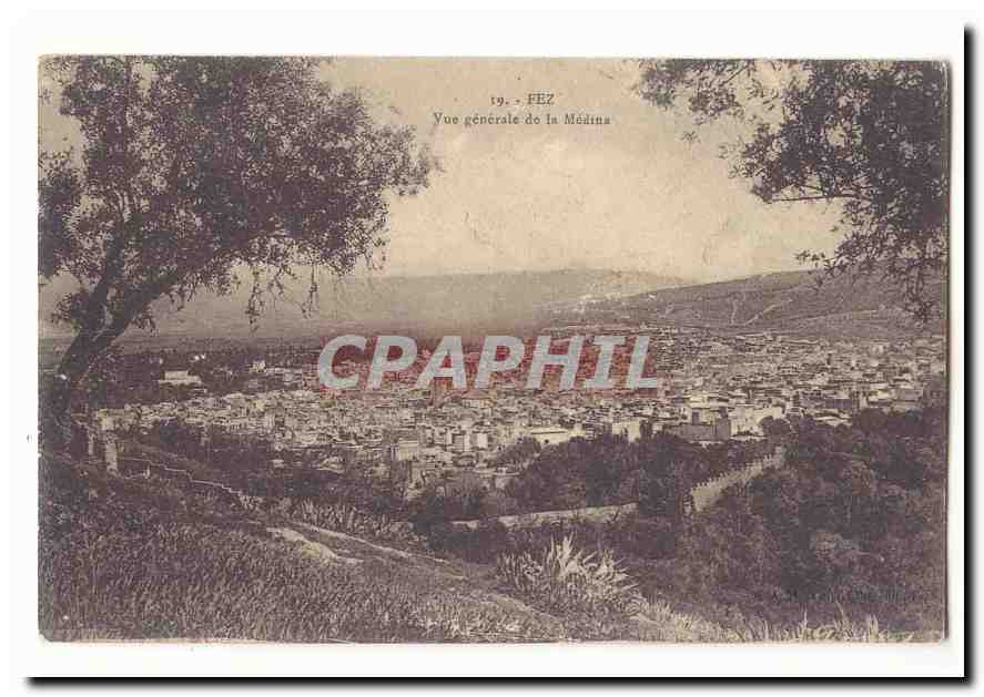 Maroc Fez CPA Vue generale de la Medina