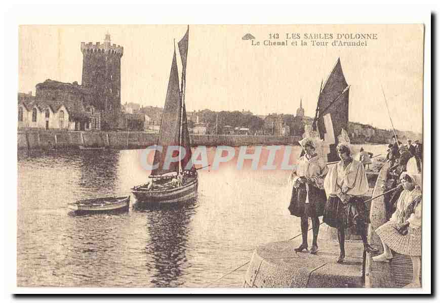 Les Sables d'Olonne — Le Chenal et la Tour d'Arundel — Éditeur : CPAPHIL, n° 143