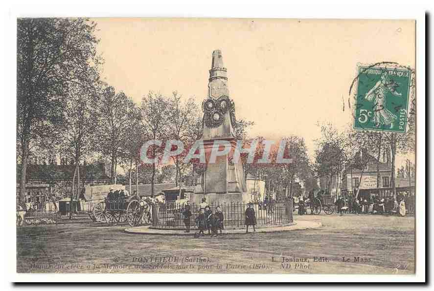 Pontlieue (Le Mans) CPA Monument eleve a la memoire des soldats morts pour la patrie (1870) (animee)
