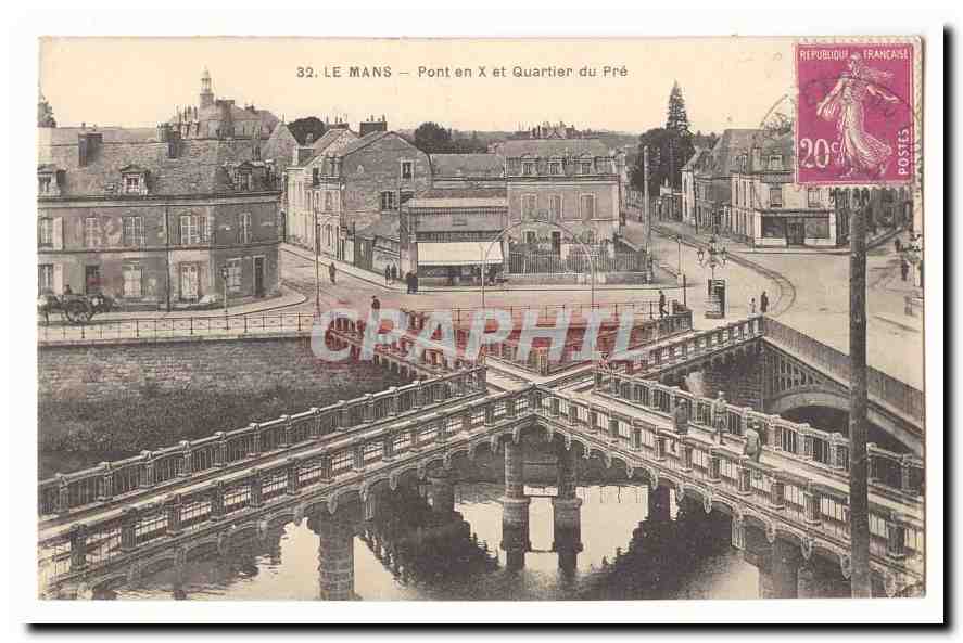 Le Mans CPA Pont en X et quartier du Pre