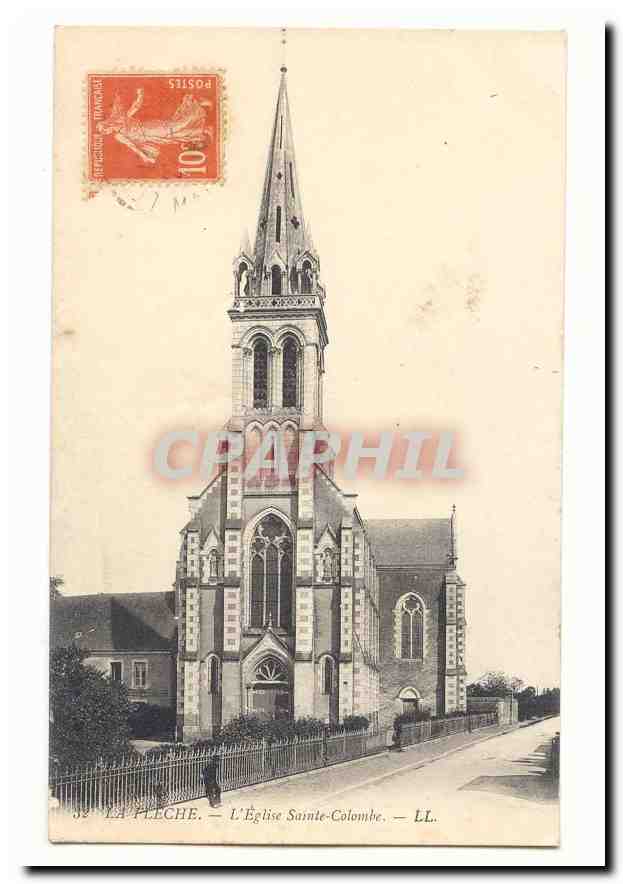La Fleche CPA L'eglise Sainte Colombe