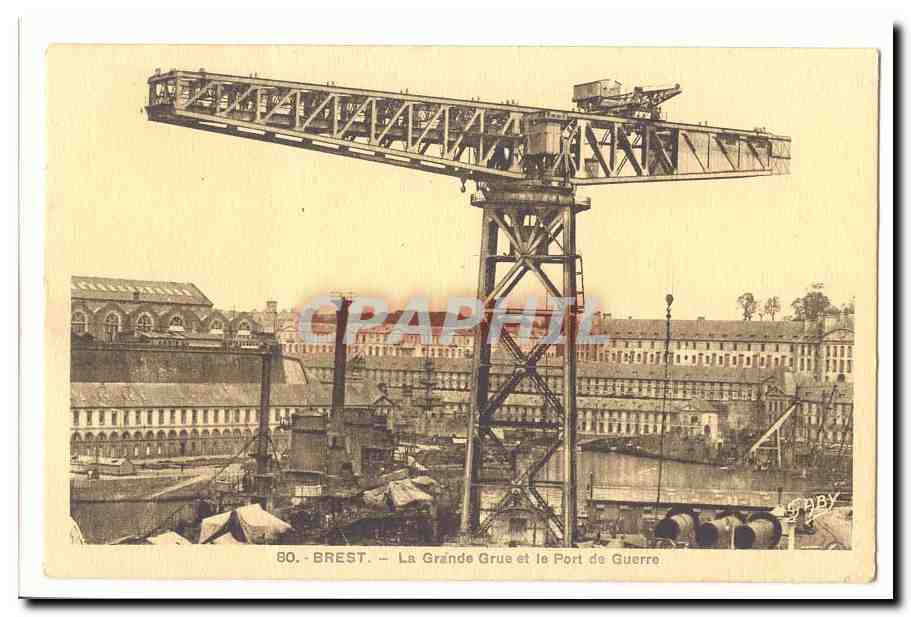 Brest CPA La grande grue e tle port de guerre